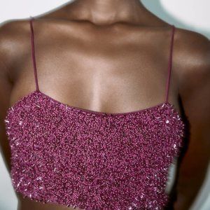 NWT PURPLE LIMITED EDITION BEADED TOP